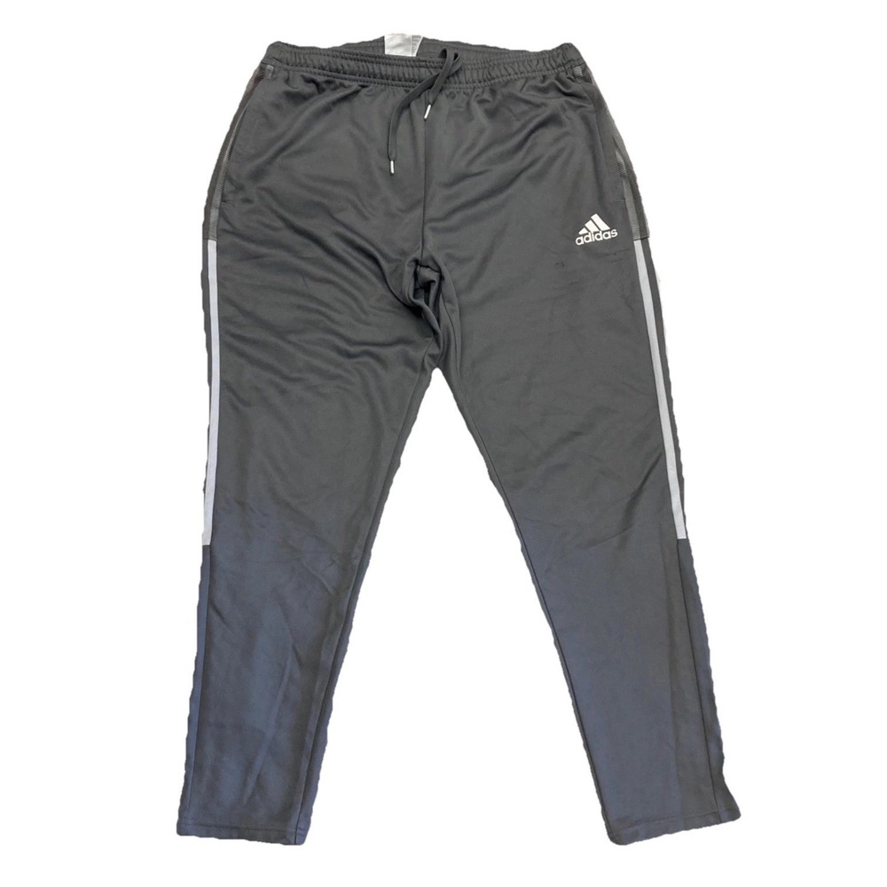 Adidas Primegreen Aeroready Grey Track Pants Mens XL Tapered Joggers Striped